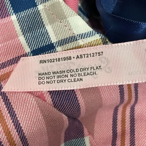 SUGAR THRILLZ French Exchange Plaid Puff Sleeve Corset Crop Top Pink Blue Large - Picture 8 of 8